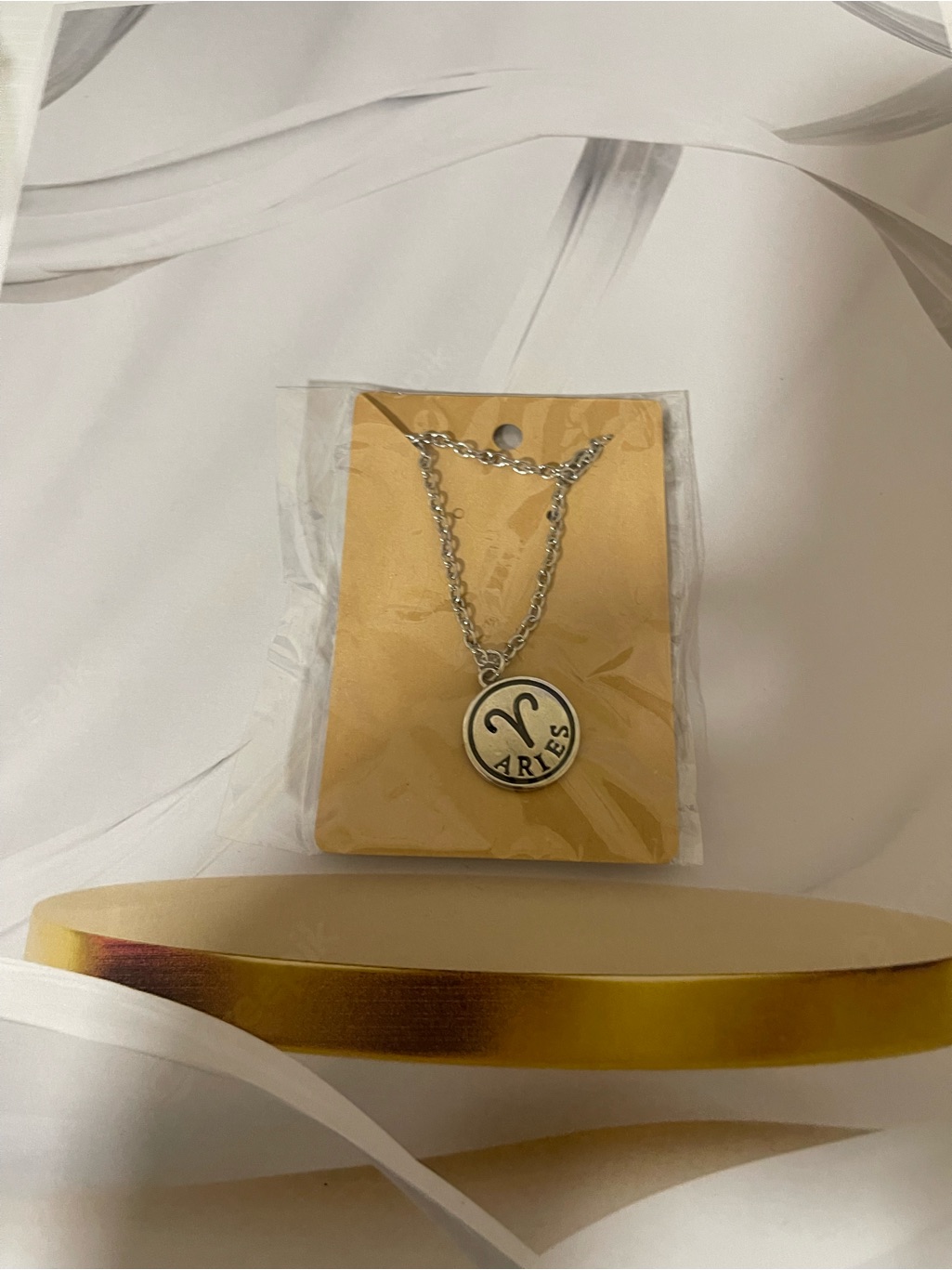 Aries Zodiac Pendant Necklace - Silver